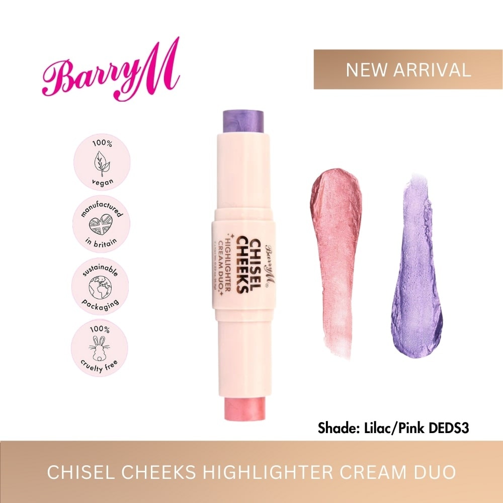 BARRY M Chisel Cheeks Highlighter Cream Duo Lilac Pink