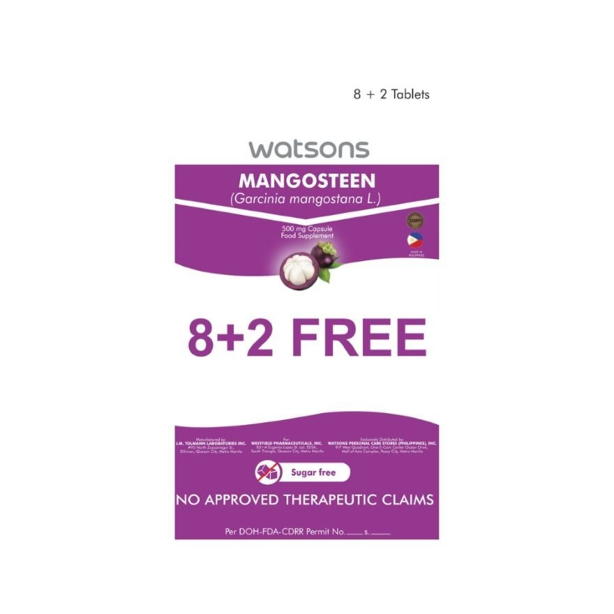 WATSONS Mangosteen 500mg 8 + 2 Capsules