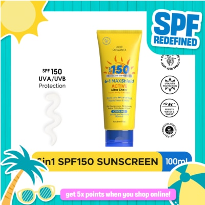 LUXE ORGANIX - LUXE ORGANIX 6 in 1 Maxshield Active Ultra Sheer Face and Body Sunscreen 100ml