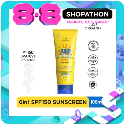 LUXE ORGANIX - LUXE ORGANIX 6 in 1 Maxshield Active Ultra Sheer Face and Body Sunscreen 100ml image