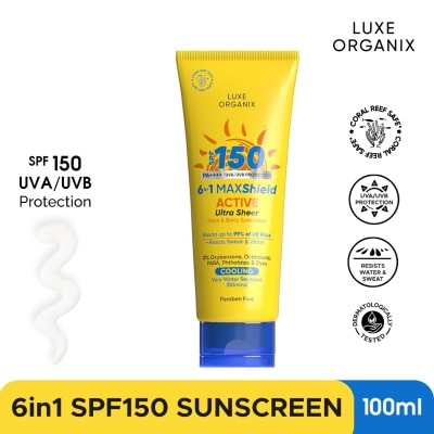 LUXE ORGANIX LUXE ORGANIX 6 in 1 Maxshield Active Ultra Sheer Face and Body Sunscreen 100ml