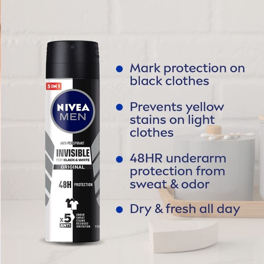 NIVEA Buy 1 Take 1 Men Black And White Invisible Deodorant Spray 150ml