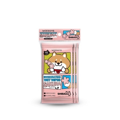 WATSONS Watsons Shiba Invigorating Wet Wipes Sakura Scented  10S X 3Pk