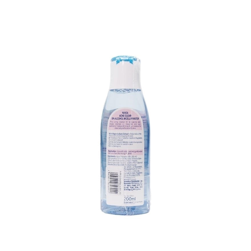 NIVEA Micellair Skin Breathe Acne Clear 0% Alcohol Micellar Water 3-In-1 Caring Cleanser 200ml