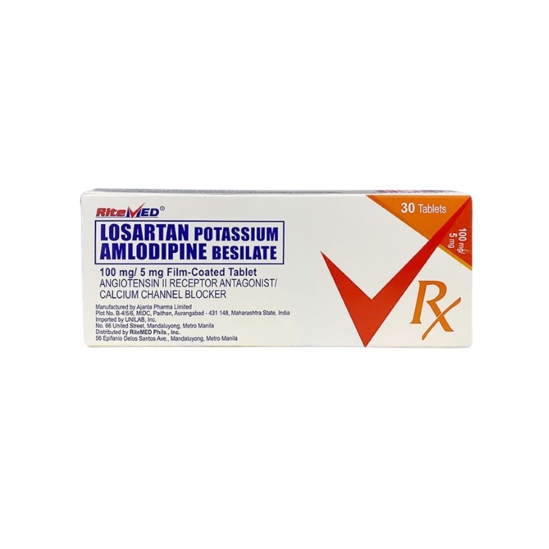 RITEMED RITEMED Losar+Amlo Ritemed 100/5mg Sold Per Piece [PRESCRIPTION REQUIRED]