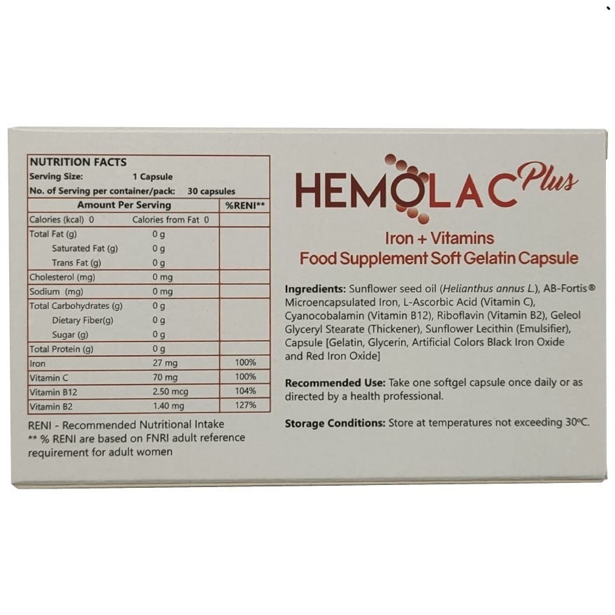 HEMOLAC Plus Cap Sold per piece