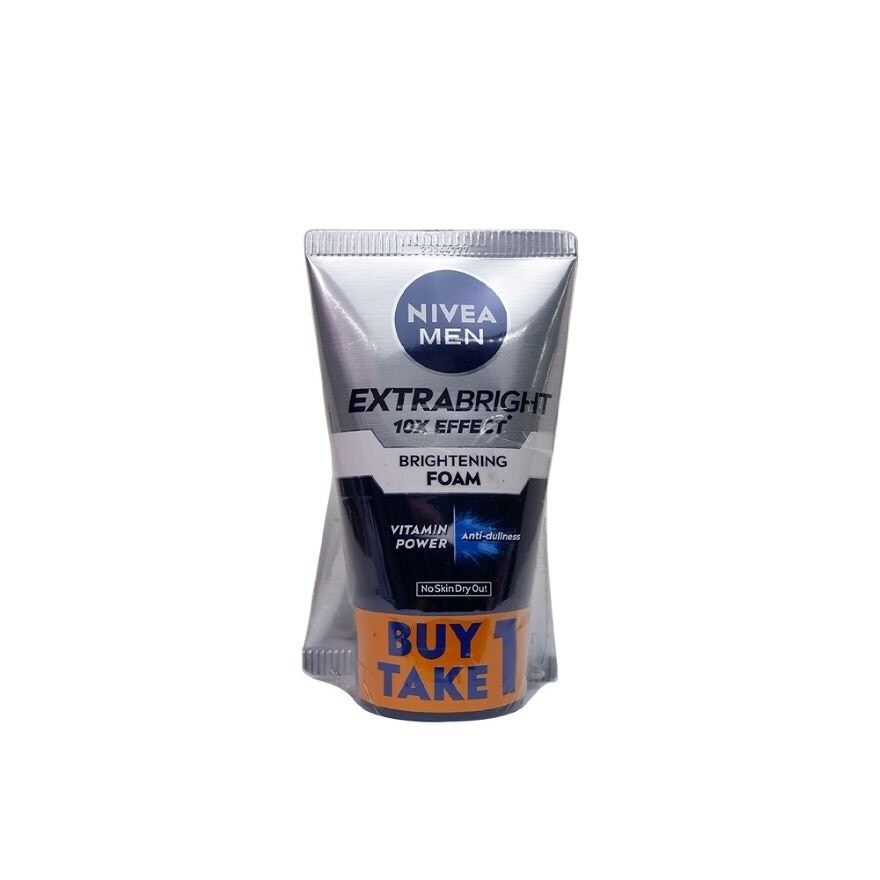NIVEA Men Facial Wash Extra Bright 10x Effect Foam Face Cleanser For Men 100g