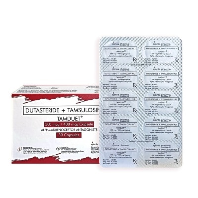 TAMDUET TAMDUET Dutasteride + Tamsulosin Hydrochloride 500mcg/400mcg Cap Sold Per Piece [PRESCRIPTION REQUIRED]