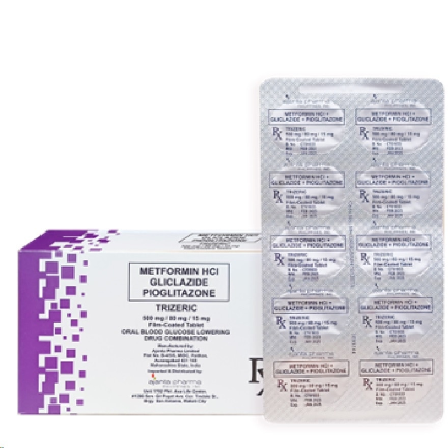 TRIZERIC 500mg/80mg/15mg Film Coated Tablet Sold Per Piece [PRESCRIPTION REQUIRED]