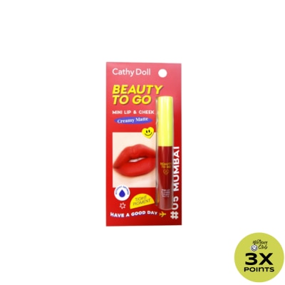 CATHY DOLL CATHY DOLL Beauty To Go Mini Lip and Cheek Creamy Matte 05 Mumbai  0.6g