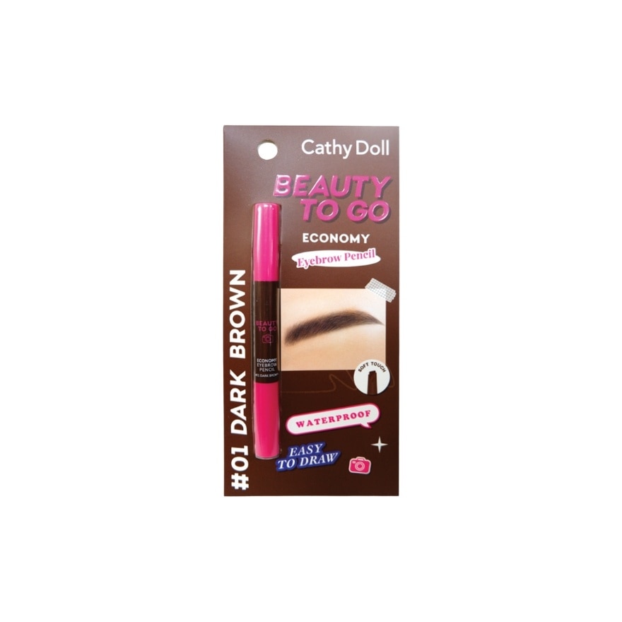 CATHY DOLL Beauty To Go Economy Eyebrow Pencil 01 Dark Brown 0.16g