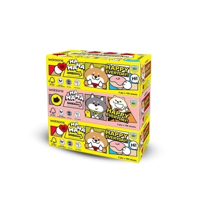 WATSONS Watsons Shibainc Box Tissues 3Ply X 100Sheets X 3Packs