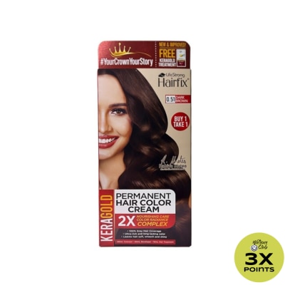 HAIRFIX Hairfix Keragold Permanent Hair Color Cream 120Ml  Dark Brown