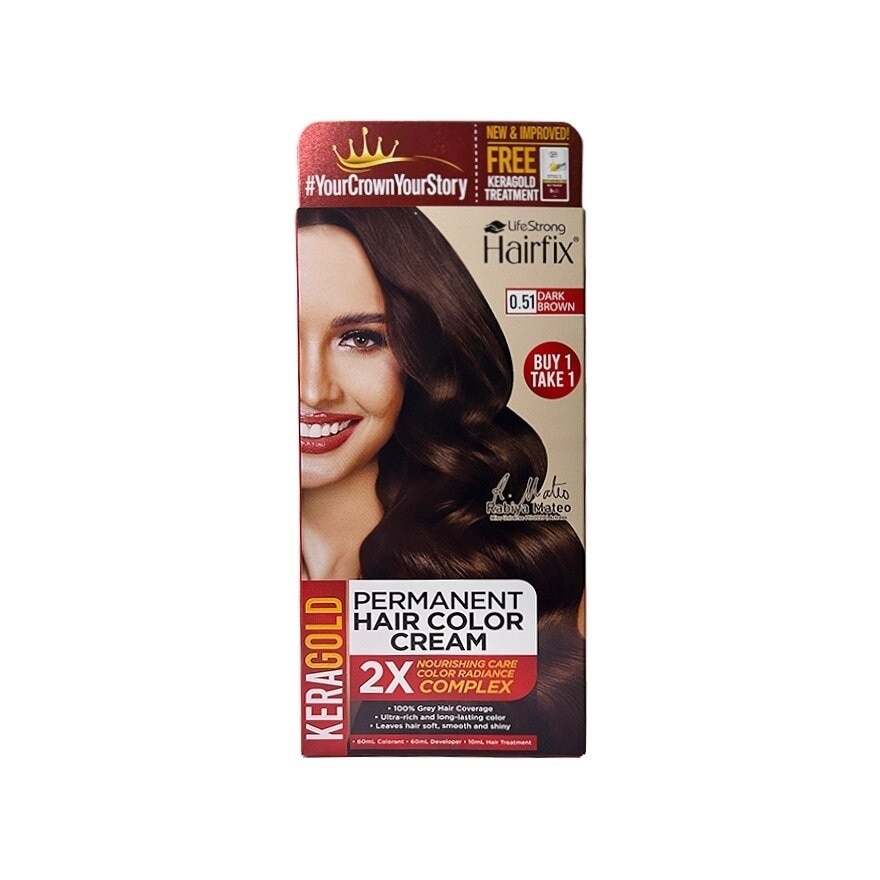 Hairfix Keragold Permanent Hair Color Cream 120Ml  Dark Brown