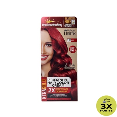 HAIRFIX Hairfix Keragold Permanent Hair Color Cream Kit 120Ml  Red