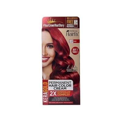 HAIRFIX Hairfix Keragold Permanent Hair Color Cream Kit 120Ml  Red