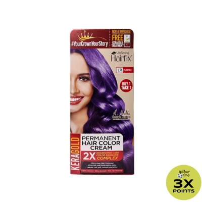 HAIRFIX Hairfix Keragold Permanent Hair Color Cream Kit 120Ml  Purple