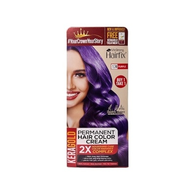 HAIRFIX Hairfix Keragold Permanent Hair Color Cream Kit 120Ml  Purple