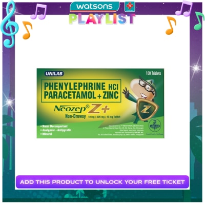 NEOZEP Z PLUS NEOZEP Z+ NON-DROWSY TAB Sold Per Piece