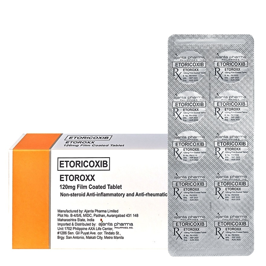 ETOROXX 120mg Film Coated Tablet Sold Per Piece [PRESCRIPTION REQUIRED]