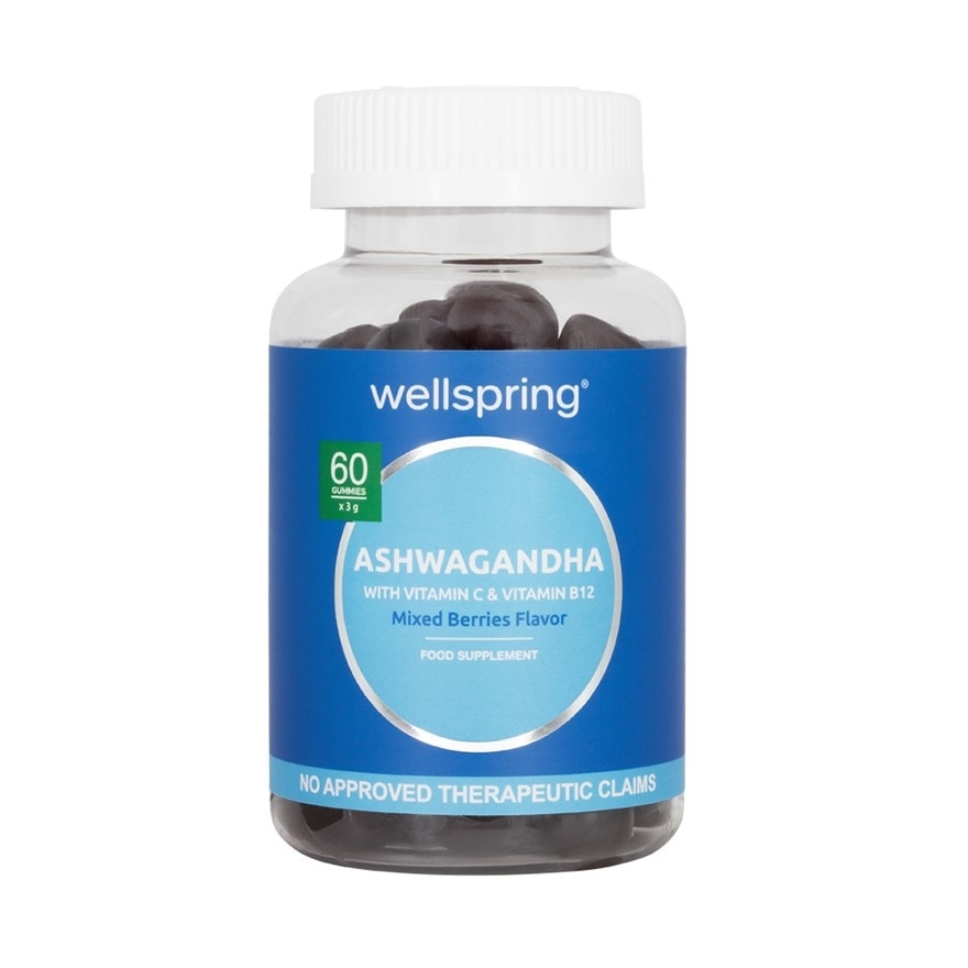 WELLSPRING Ashwagandha with Vitamin C & Vitamin B12 Gummies 60s