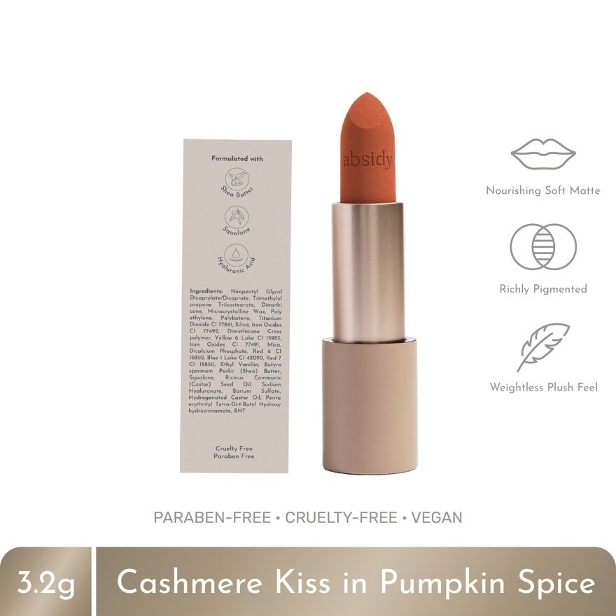 ABSIDY Cashmere Kiss Matte Lipstick Pink Skies 3.2g