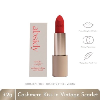 ABSIDY ABSIDY Cashmere Kiss Matte Lipstick Vintage Scarlet 3.2 g