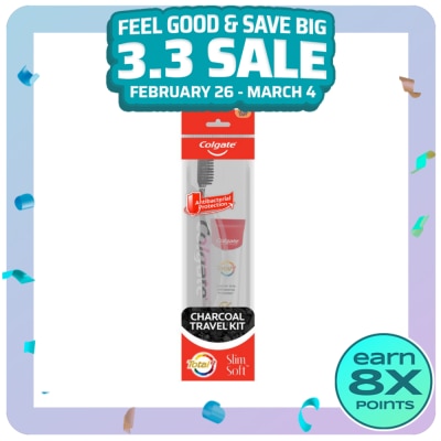 COLGATE COLGATE Charcoal Toothpaste 35g + Slimsoft Toothbrush Travel Kit