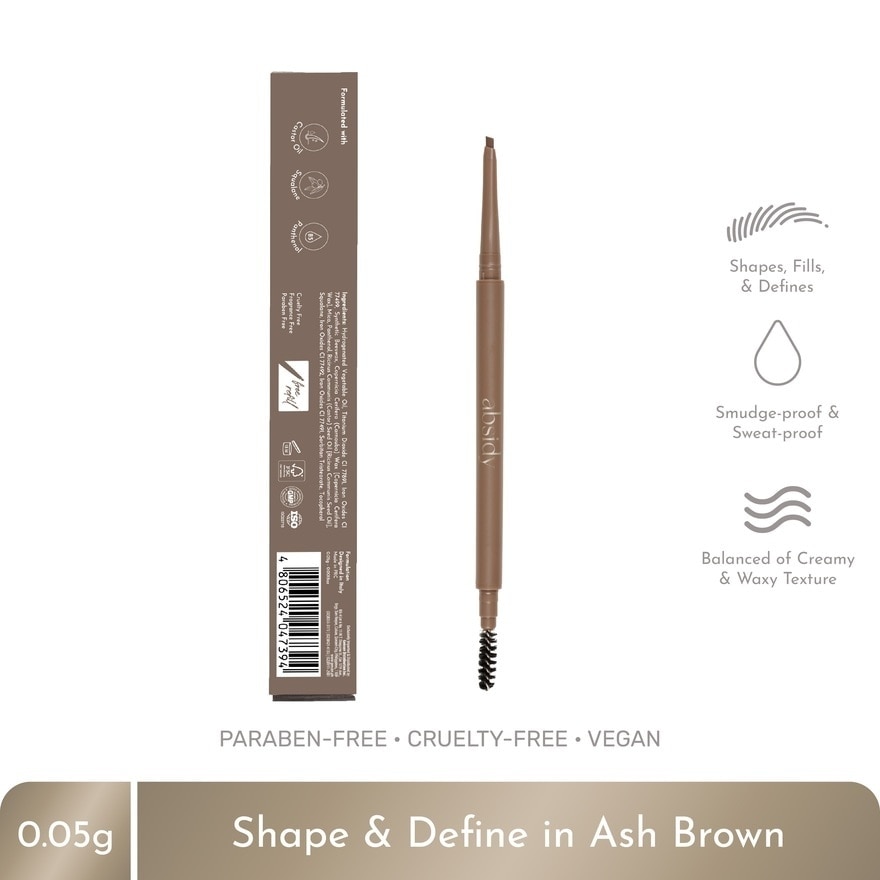 ABSIDY Shape & Define Brow Pencil Ash Brown w/ Free Refill