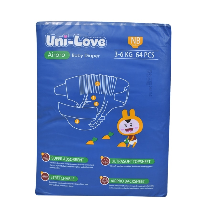 Uni-Love Airpro Baby Diaper (Newborn) 64's