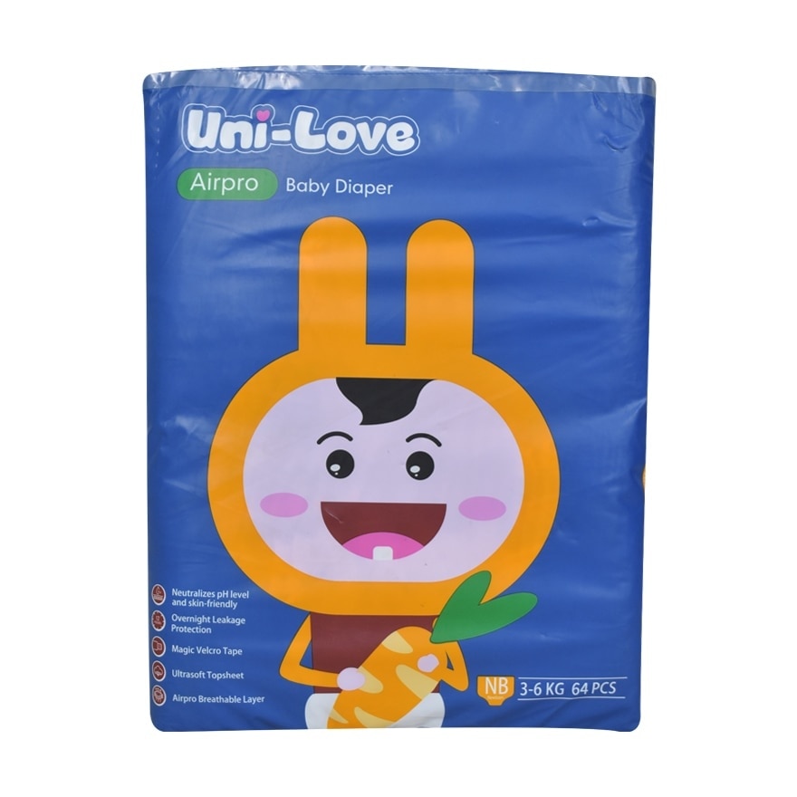 Uni-Love Airpro Baby Diaper (Newborn) 64's