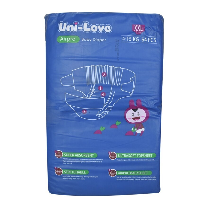 Uni-Love Airpro Baby Diaper (XX-Large) 64's