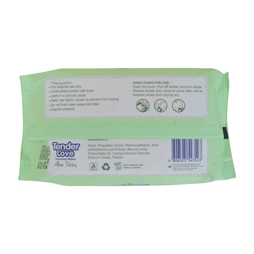 Tender Love  Cleansing Wipes (Lady Aloe Vera) 80's