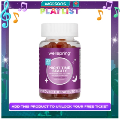 WELLSPRING Wellspring Night Time Beauty Melatonin Gummies With Collagen + Hyaluronic Acid 30S