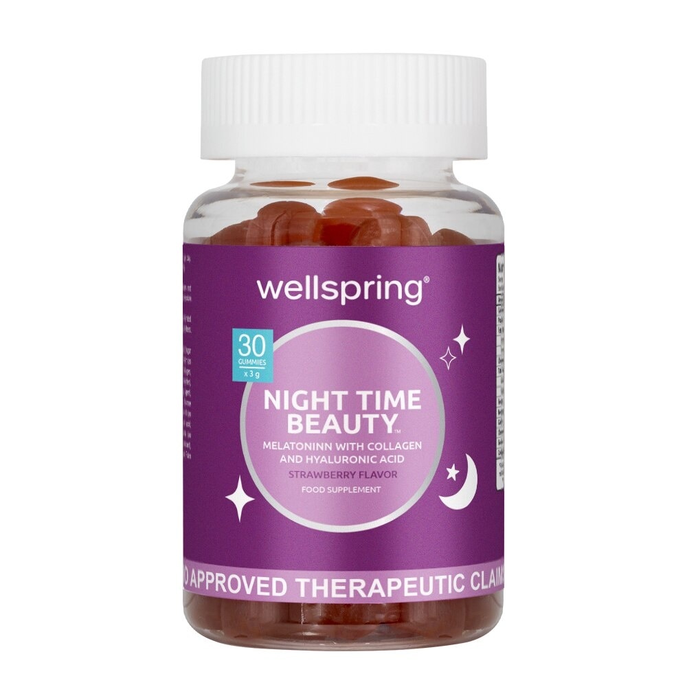 Wellspring Night Time Beauty Melatonin Gummies With Collagen + Hyaluronic Acid 30S