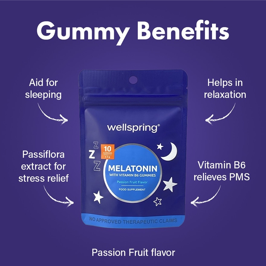 WELLSPRING Melatonin with Vitamin B6 Gummies 10s