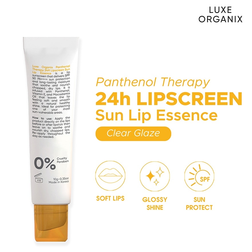 Luxe Organix Panthenol Therapy 24H Lipscreen Sun Lip Essence Spf Pa++++50 10G