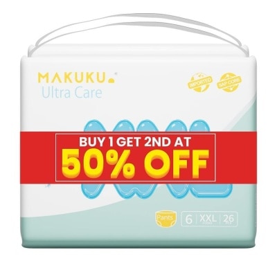 MAKUKU MAKUKU Ultra Care Pants XXL buy 1 get 2nd at 50%off 15kg 26pcs