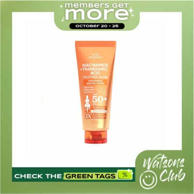 LUXE ORGANIX LUXE ORGANIX Niacinamide + Tranexamic Acid Youthful Glow Whitening Serum Lotion SPF 50 Pa++++ 200ml image