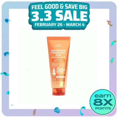 LUXE ORGANIX LUXE ORGANIX Niacinamide + Tranexamic Acid Youthful Glow Whitening Serum Lotion SPF 50 Pa++++ 200ml