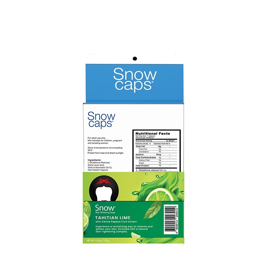 SNOWCAPS L-Glutathione 10s With Free Tahitian Soap