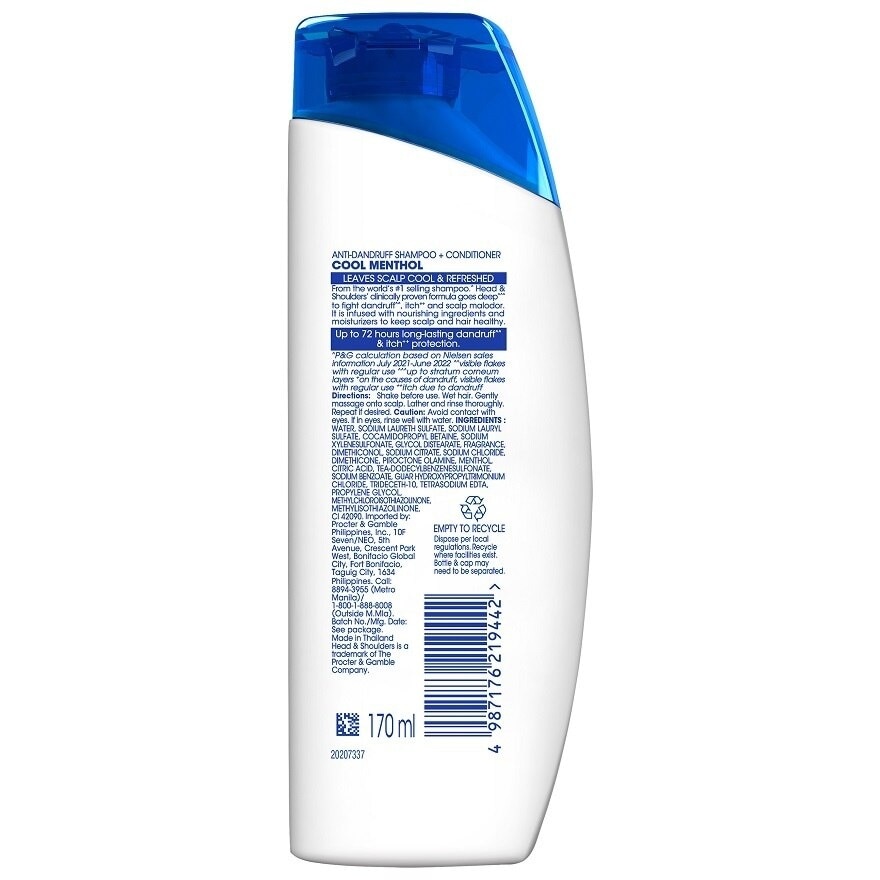 Head N Shoulders Cool Mnthl 2 In 1 170Ml