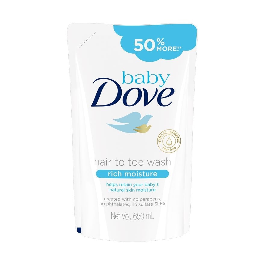 Baby Dove Hairtoe Rich Moisture Refill 650ml