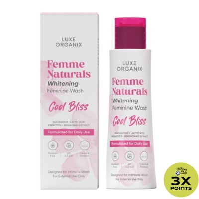 LUXE ORGANIX Luxe Organix Femme Naturals Whitening Feminine Wash Cool Bliss Formulated For Daily Use 120Ml