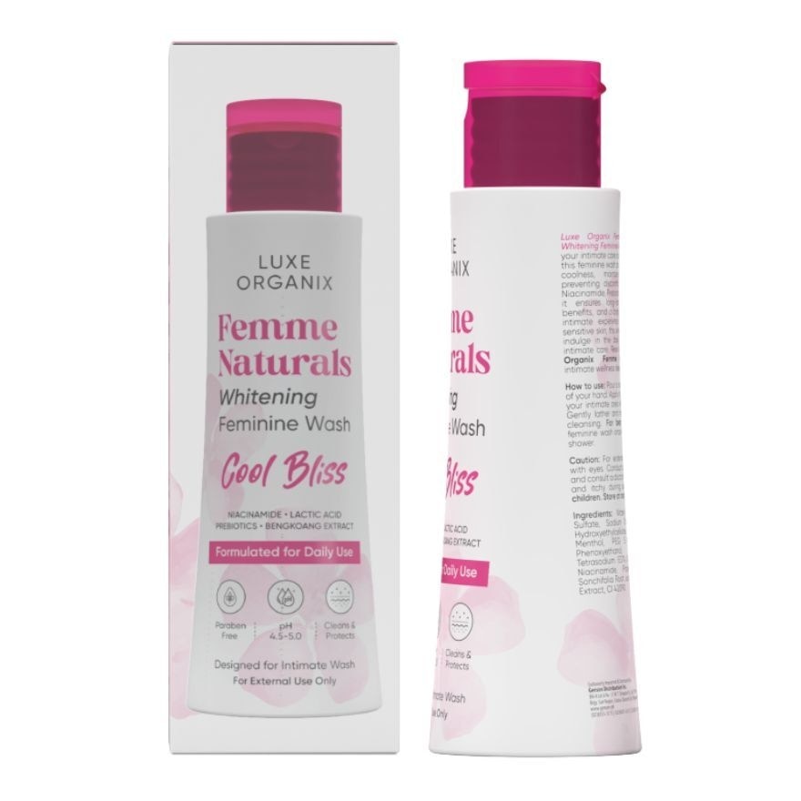 Luxe Organix Femme Naturals Whitening Feminine Wash Cool Bliss Formulated For Daily Use 120Ml