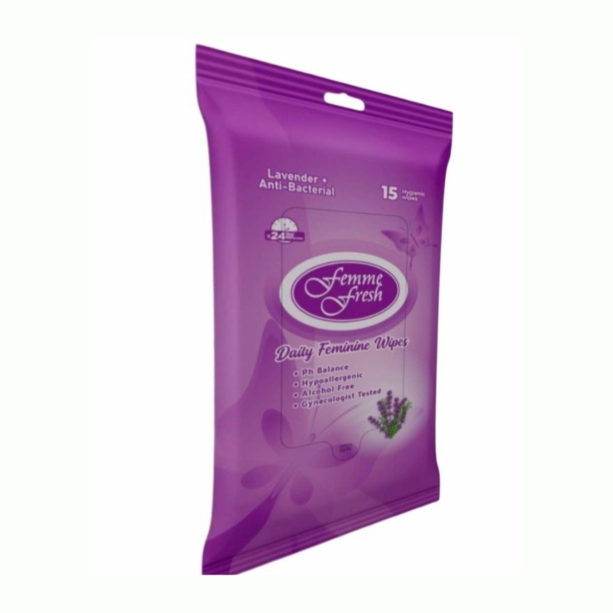 FEMME FRESH Daily Feminine Wipes Lavender + Antibacterial