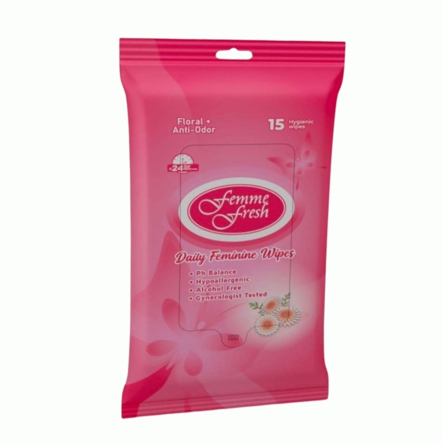 FEMME FRESH Daily Feminine Wipes Floral + Anti-Odor