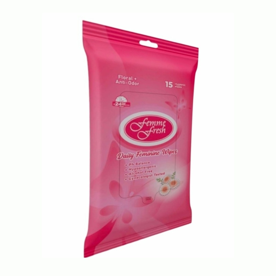 FEMME FRESH Daily Feminine Wipes Floral + Anti-Odor