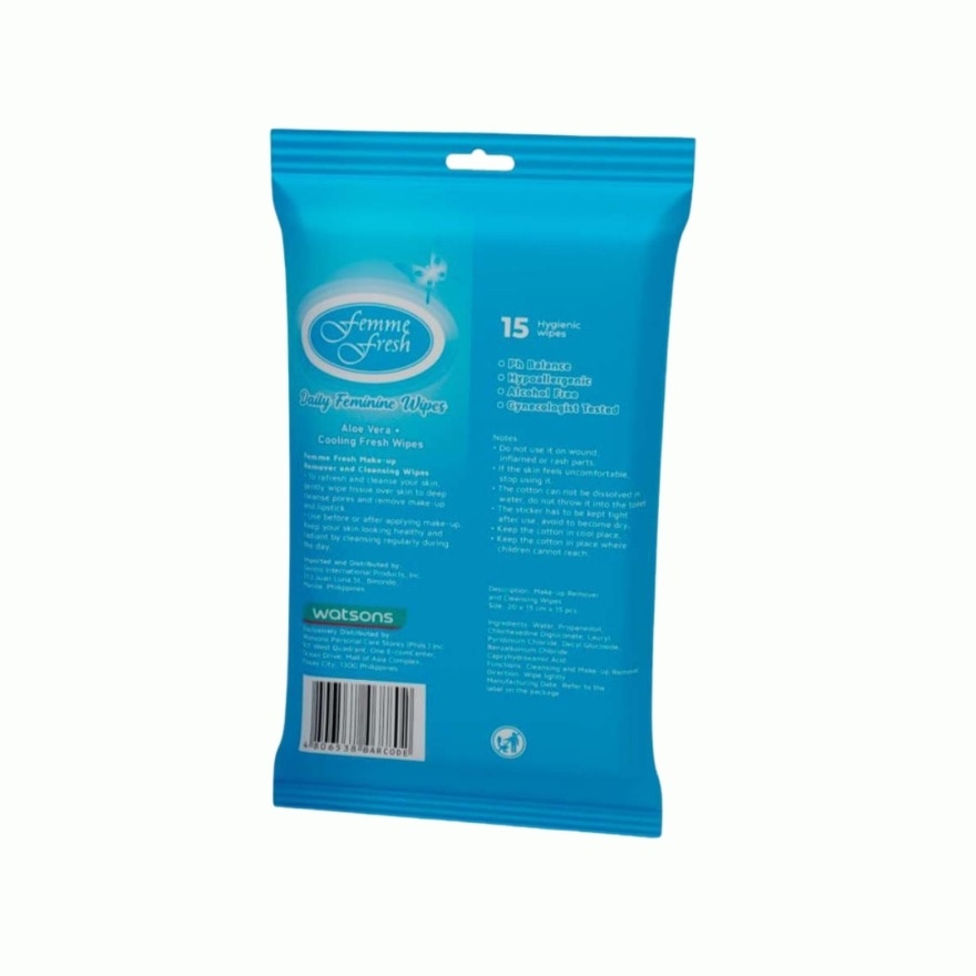 FEMME FRESH Daily Feminine Wipes Aloe Vera + Fresh Cooling