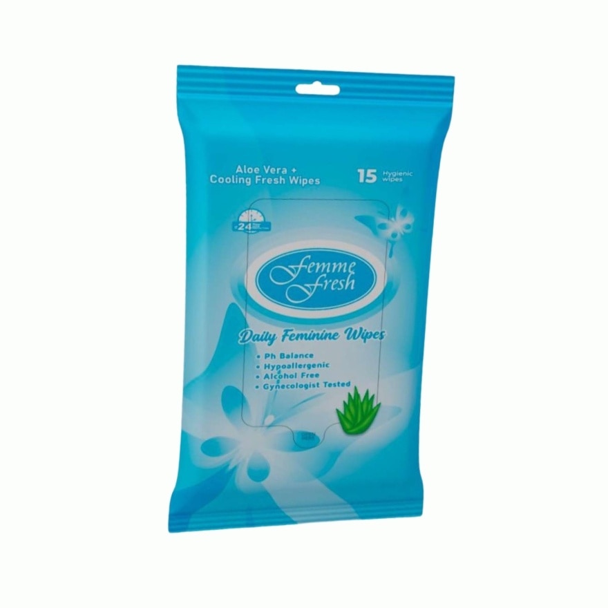 FEMME FRESH Daily Feminine Wipes Aloe Vera + Fresh Cooling